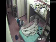 Camera hidden in the dorm recording a sexy wife masturbating thoughtfully